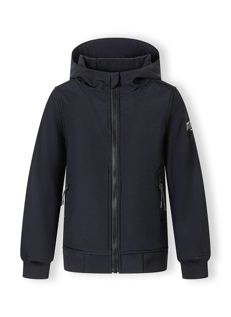 مينوتي Boys black softshell jacket with adjustable hood